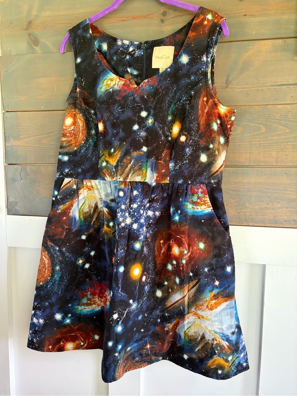 ModCloth Nebula The Way I Galaxy It Dress XL like new outer space Ms Frizzle - Picture 6 of 9